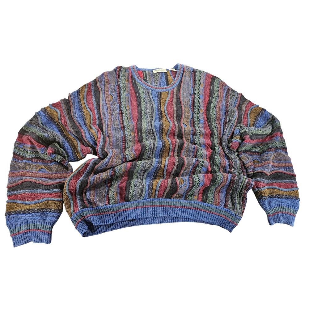 Vintage Norm Thompson Coogi Style Sweater XL Made in Italy Cotton Blend